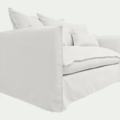 Canapé 2 Places*alinea Canapé 2 places convertible en tissu wind - écru Blanc
