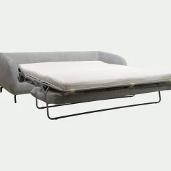 Canapé En Tissu|Canapé 4 Places*alinea Canapé 4 places convertible en tissu tramé piétement noir - ardoise Gris