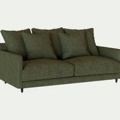 Canapé En Tissu|Canapé 3 Places*alinea Canapé 3 places droit conible matelas Bultex tissu joint - cedre Vert