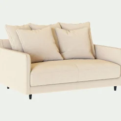 Canapé En Tissu|Canapé 2 Places*alinea Canapé 2 places droit convertible matelas Bultex en tissu joint - roucas Beige