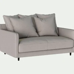 Canapé 2 Places*alinea Canapé 2 places droit convertible matelas Bultex en tissu joint - borie Gris