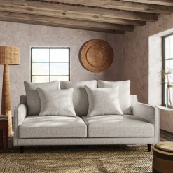 Canapé En Tissu|Canapé 3 Places*alinea Canapé 3 places droit convertible matelas Bultex tissu joint - borie Gris