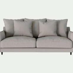 Canapé En Tissu|Canapé 3 Places*alinea Canapé 3 places droit convertible matelas Bultex tissu joint - borie Gris