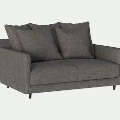 Canapé 2 Places*alinea Canapé 2 places droit convertible matelas Bultex en tissu joint - restanque Gris