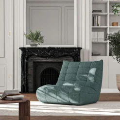 Canapé 2 Places*alinea Canapé 2 places fiixe en tissu chenille - Bleu calaluna