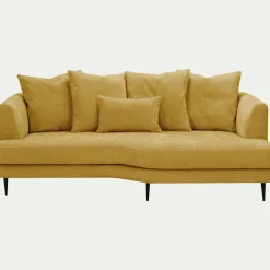 Canapé En Tissu|Canapé 3 Places*alinea Canapé 3 places fixe droit en tissu cannes - argan Jaune