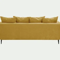 Canapé En Tissu|Canapé 3 Places*alinea Canapé 3 places fixe droit en tissu cannes - argan Jaune