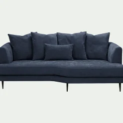 Canapé En Tissu|Canapé 3 Places*alinea Canapé 3 places fixe droit en tissu cannes - autan Bleu