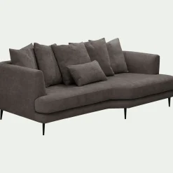 Canapé 5 Places*alinea Canapé 5 places fixe droit en tissu cannes - Marron