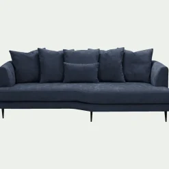 Canapé 5 Places*alinea Canapé 5 places fixe droit en tissu cannes - autan Bleu
