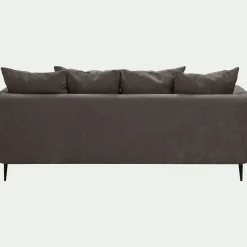Canapé En Tissu|Canapé 3 Places*alinea Canapé 3 places fixe droit en tissu cannes - Marron