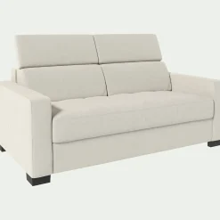 Canapé En Cuir|Canapé 2 Places*alinea Canapé 2 places fixe en cuir avec accoudoirs 15cm - Blanc