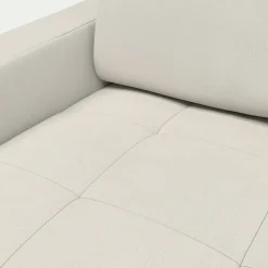 Canapé En Cuir|Canapé 3 Places*alinea Canapé 3 places fixe en cuir avec accoudoirs 20cm - Blanc