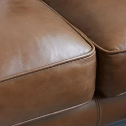 Canapé 3 Places|Canapé Fixe*alinea Canapé 3 places fixe en cuir de vachette - Marron