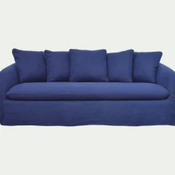 Canapé 4 Places*alinea Canapé 4 places fixe en lin - marine Bleu