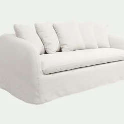 Canapé En Lin|Canapé 3 Places*alinea Canapé 3 places fixe en lin - Blanc