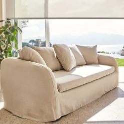 Canapé En Lin|Canapé 4 Places*alinea Canapé 4 places fixe en lin - alpilles Beige