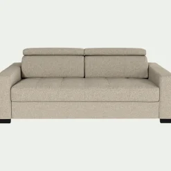 Canapé En Tissu|Canapé 3 Places*alinea Canapé 3 places fixe en pop avec accoudoirs 20cm - Beige