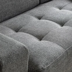 Canapé En Tissu|Canapé 3 Places*alinea Canapé 3 places fixe en pop avec accoudoirs 20cm - Gris