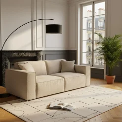 Canapé En Tissu|Canapé 3 Places*alinea Canapé 3 places fixe en tissu Genesis - Beige