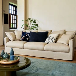 Canapé En Lin|Canapé En Tissu*alinea Canapé 5 places fixe en tissu - alpilles Beige