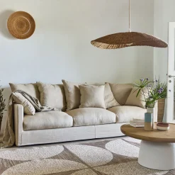 Canapé En Lin|Canapé En Tissu*alinea Canapé 5 places fixe en tissu - alpilles Beige