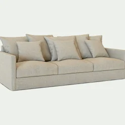 Canapé En Lin|Canapé En Tissu*alinea Canapé 5 places fixe en tissu - alpilles Beige