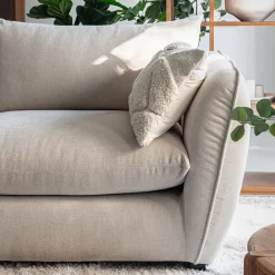 Canapé En Tissu|Canapé 4 Places*alinea Canapé 4 places fixe en tissu Nature - écru Blanc