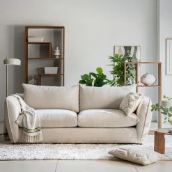 Canapé En Tissu|Canapé 4 Places*alinea Canapé 4 places fixe en tissu Nature - écru Blanc