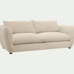 Canapé En Tissu|Canapé 4 Places*alinea Canapé 4 places fixe en tissu Nature - écru Blanc