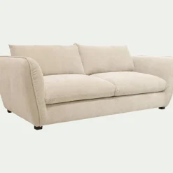 Canapé En Tissu|Canapé 4 Places*alinea Canapé 4 places fixe en tissu Nature - écru Blanc