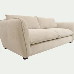 Canapé En Tissu|Canapé 4 Places*alinea Canapé 4 places fixe en tissu Nature - écru Blanc