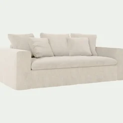Canapé 3 Places*alinea Canapé 3 places fixe en tissu doux tramé - Beige