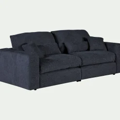 Canapé 5 Places*alinea Canapé 5 places fixe en tissu chenille Benjo - marine Bleu