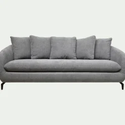 Canapé En Tissu|Canapé 4 Places*alinea Canapé 4 places fixe en tissu tramé - ardoise Gris