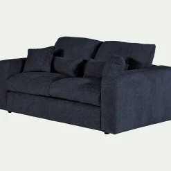 Canapé En Tissu|Canapé 3 Places*alinea Canapé 3 places fixe en tissu chenille Benjo - marine Bleu