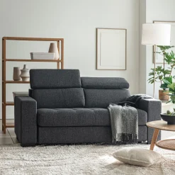 Canapé 2 Places*alinea Canapé 2 places fixe en tissu pop avec accoudoirs 20cm - anthracite Gris