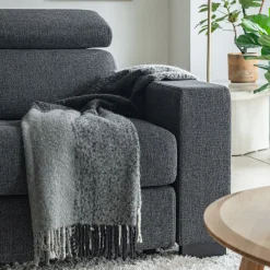 Canapé 2 Places*alinea Canapé 2 places fixe en tissu pop avec accoudoirs 20cm - anthracite Gris