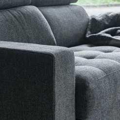 Canapé 2 Places*alinea Canapé 2 places fixe en tissu pop avec accoudoirs 20cm - anthracite Gris