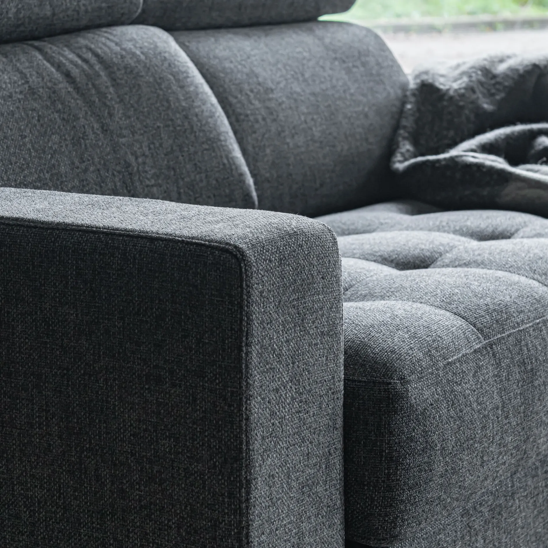 Canapé 2 Places*alinea Canapé 2 places fixe en tissu pop avec accoudoirs 20cm - anthracite Gris