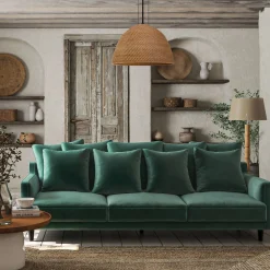 Canapé En Tissu|Canapé 6 Places Et Plus*alinea Canapé 6 places fixe en tissu velvet - sauge Vert