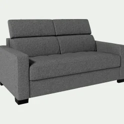 Canapé 2 Places|Canapé Fixe*alinea Canapé 2 places fixe en tissu pop avec accoudoirs 15cm - Gris