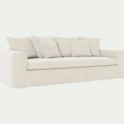 Canapé En Tissu|Canapé 4 Places*alinea Canapé 4 places fixe en tissu doux tramé - ventoux Blanc