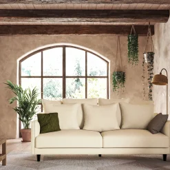 Canapé 4 Places*alinea Canapé 4 places fixe en tissu joint - roucas Beige