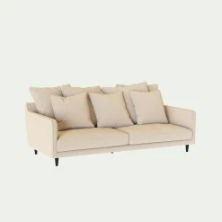 Canapé 4 Places*alinea Canapé 4 places fixe en tissu joint - roucas Beige
