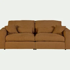 Canapé 5 Places*alinea Canapé 5 places fixe en tissu chenille benjo - Jaune argan