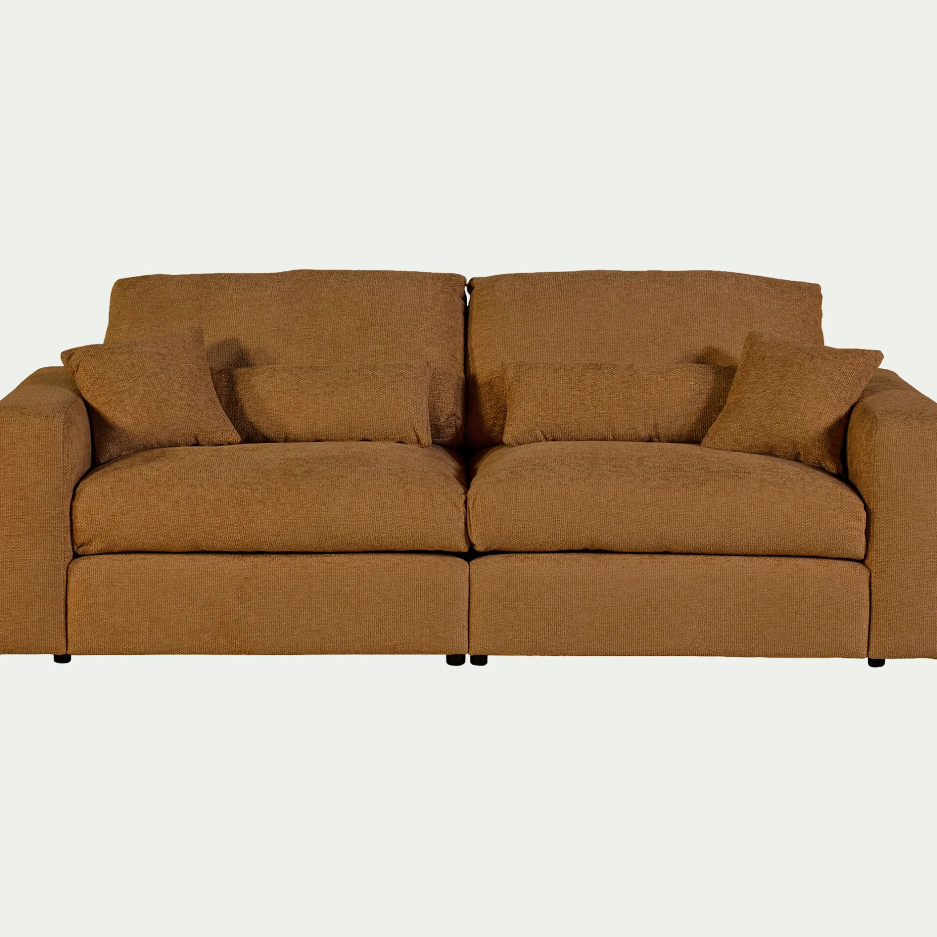 Canapé 5 Places*alinea Canapé 5 places fixe en tissu chenille benjo - Jaune argan