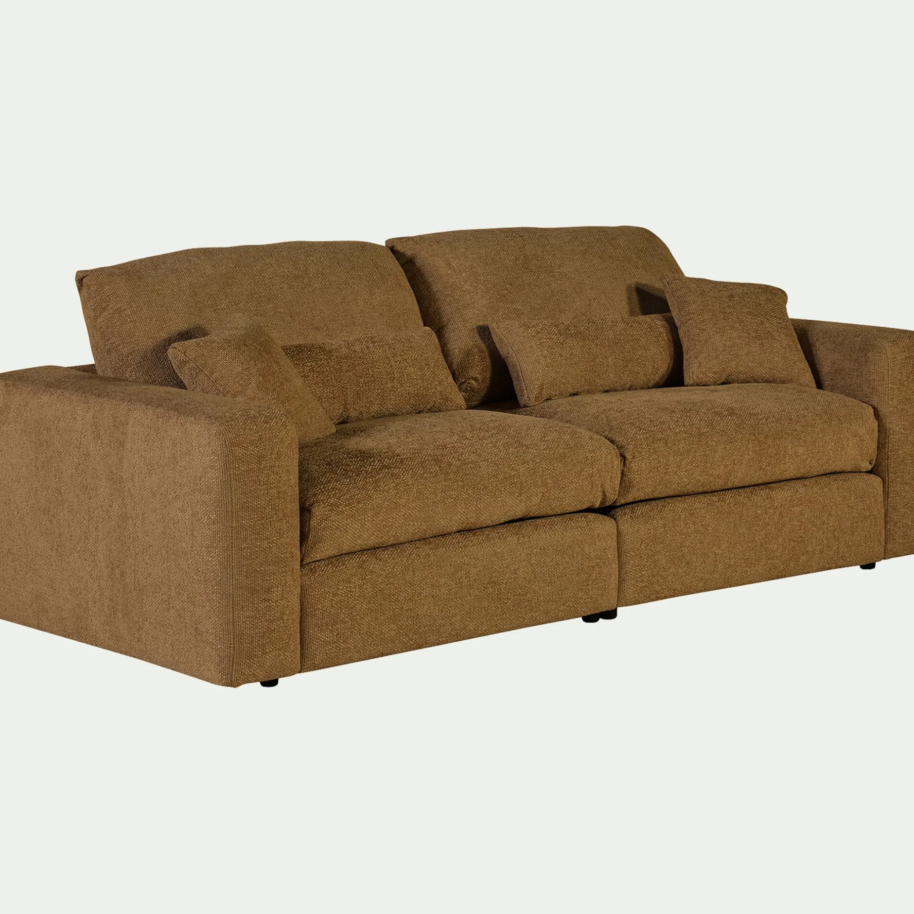 Canapé 5 Places*alinea Canapé 5 places fixe en tissu chenille benjo - Jaune argan