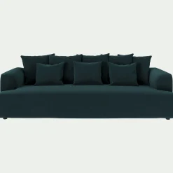 Canapé 5 Places*alinea Canapé 5 places fixe en tissu velours - foncé Bleu