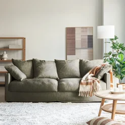 Canapé 4 Places*alinea Canapé 4 places fixe en tissu - cèdre Vert